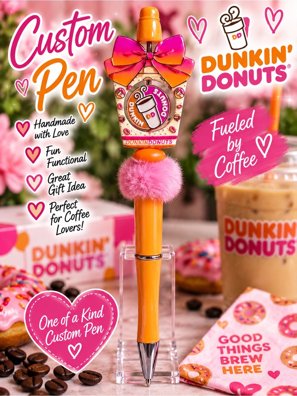 ☕ Custom Coffee Lover Beaded Pens